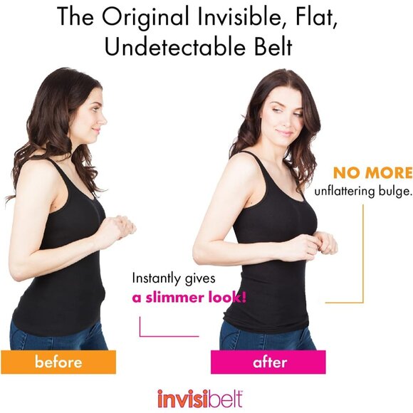 Women’s Elastic No Show Belt Adjustable Slim Hides Bulges Denim - Picture 4 of 4